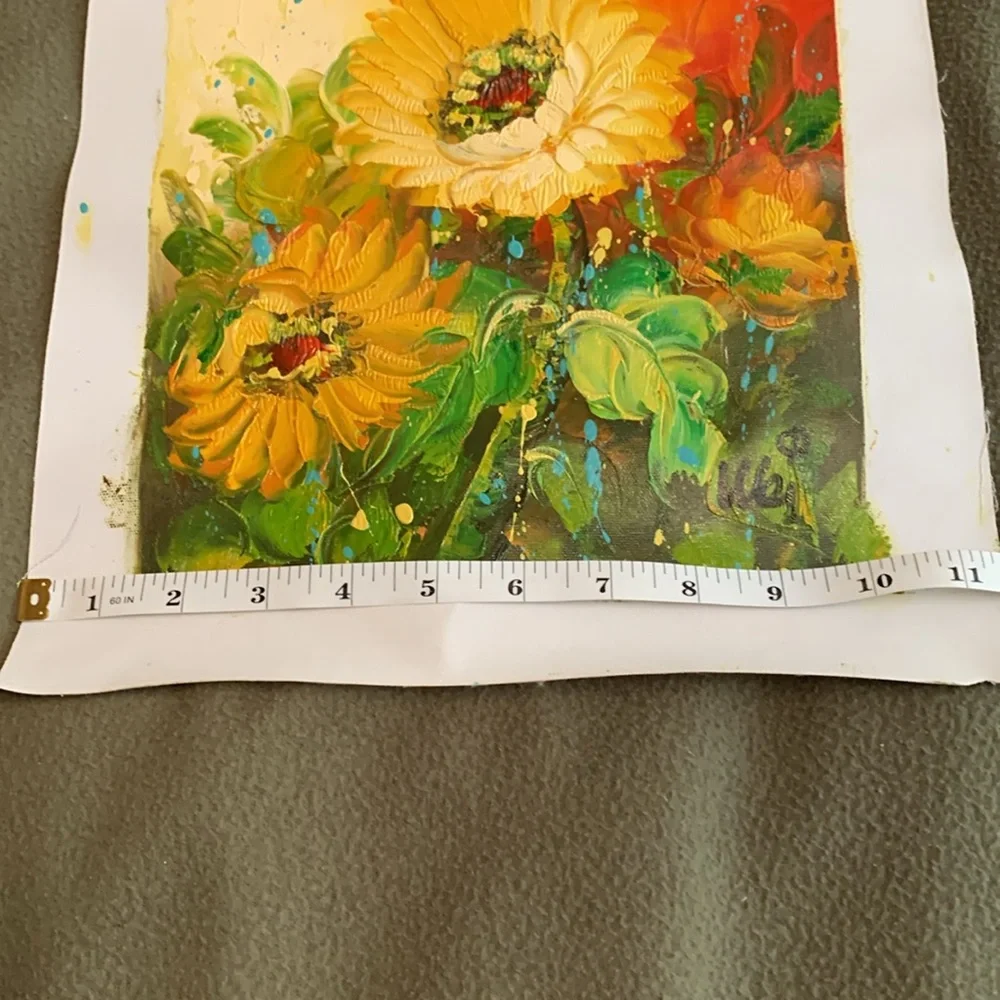 Beautiful floral original oil painting. Approximately 9” x 10 1/2” - Picture 5 of 6